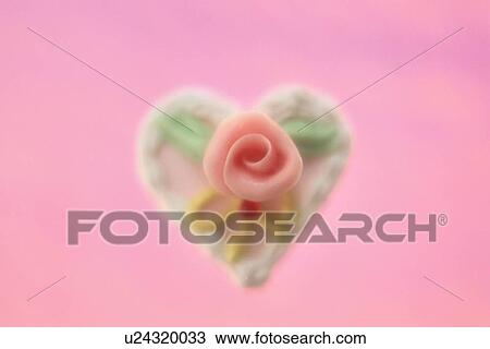 Heart Shaped Cake With Rose View Large Photo Image Stock Image - Heart Shaped Cake With Rose. Fotosearch
