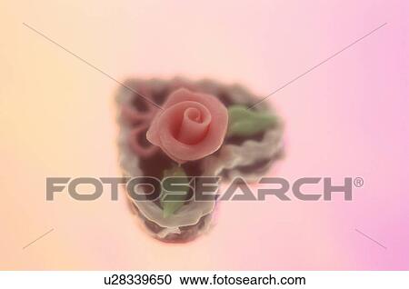 Heart Shaped Cake With Rose View Large Photo Image Stock Image - Heart Shaped Cake With Rose. Fotosearch