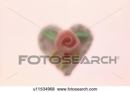 Heart Shaped Cake With Rose View Large Photo Image Stock Photo - Heart Shaped Cake With Rose. Fotosearch