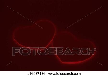 Stock Photograph - Outlines Of Love Hearts. Fotosearch