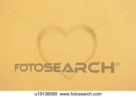 Stock Photo - Outlines Of Yellow Love Heart. Fotosearch