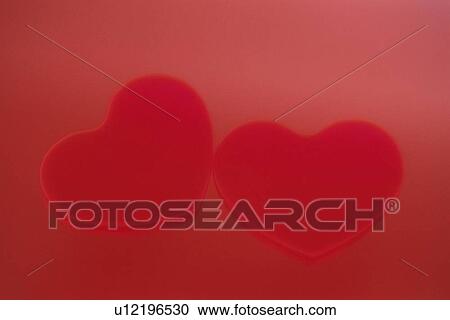 Stock Image - Pair Of Red Love Hearts. Fotosearch