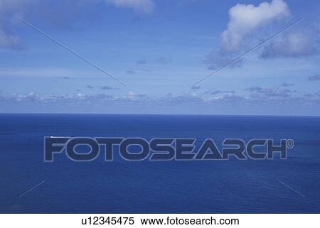 Stock Photography - The Horizon And A Wake Behind A Sailing Ship. Fotosearch