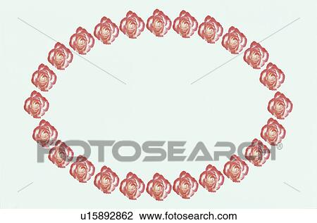 Stock Image - The Oval Frame Of Rose. Fotosearch