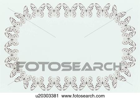 Stock Image - The Square Frame Of A Butterfly. Fotosearch