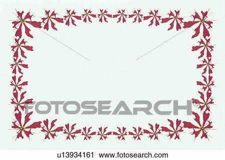 Stock Image - The Square Frame Of Red Flower. Fotosearch