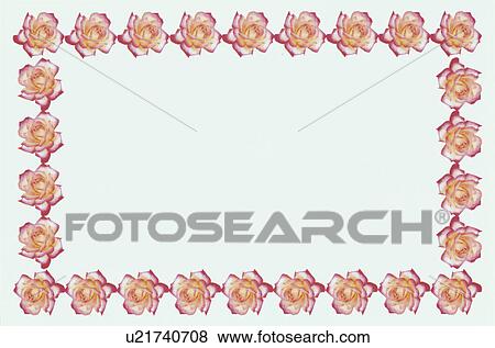 Stock Photo - The Square Frame Of Roses. Fotosearch