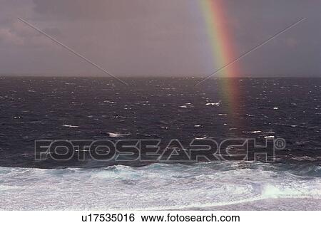 Stock Photograph - Rainbow Against Sea. Fotosearch