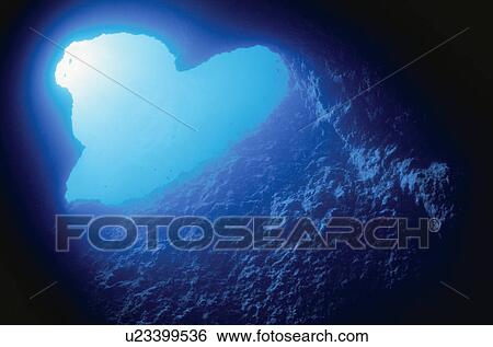 Stock Photograph - The Underwater Cave Of A Heart Shape. Fotosearch