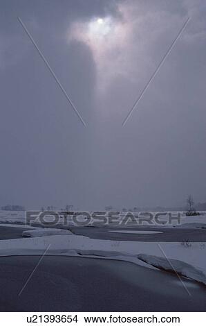 Sun Above Snowy Field View Large Photo Image Picture - Sun Above Snowy Field. Fotosearch