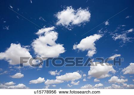 Fluffy cumulus clouds in blue sky. View Large Photo Image Stock Photograph - Fluffy cumulus clouds in blue sky.. Fotosearch