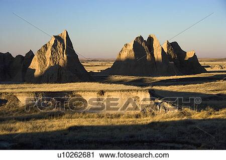 Stock Image - Landscape in Badlands National Park, South Dakota.. Fotosearch