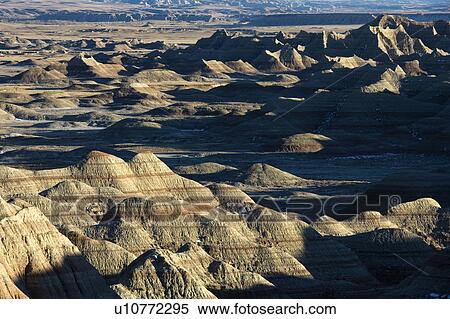 Stock Photography - Overview of landscape in Badlands National Park, South Dakota. Fotosearch