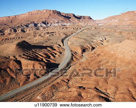 Stock Photo - Scenic highway through desert landscape of Utah, USA.. Fotosearch