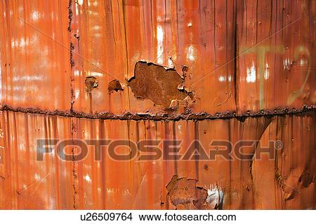 Closeup of metal orange container. View Large Photo Image Picture - Closeup of metal orange container.. Fotosearch