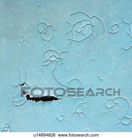 Stock Photograph - Cracked and weathered blue seat covering. Fotosearch