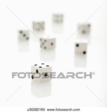 Stock Photography - Group of white dice.. Fotosearch