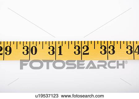 Stock Image - Measuring tape in a straight line. Fotosearch