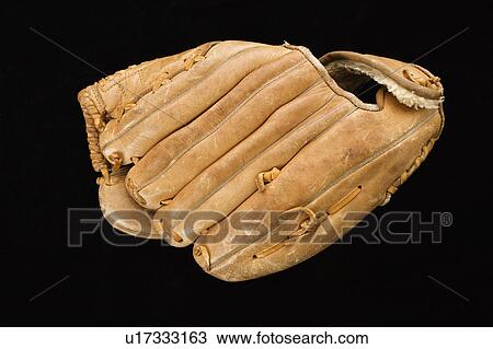 Baseball glove on black. View Large Photo Image Stock Image - Baseball glove on black.. Fotosearch