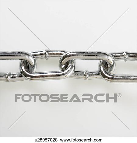 Stock Photo - Chain links in a straight horizontal line. Fotosearch