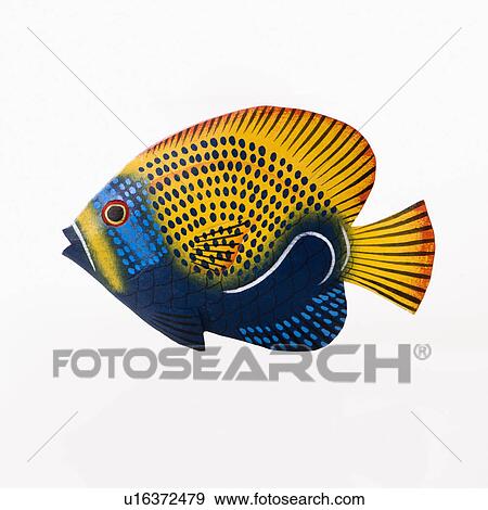 Stock Photo - Colorful painted fish sculpture. Fotosearch