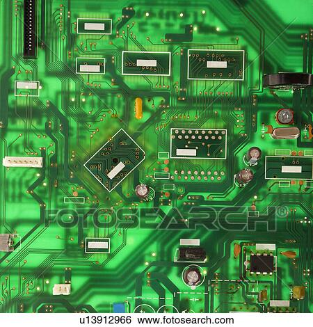 Stock Photograph - Green circuit board detail.. Fotosearch