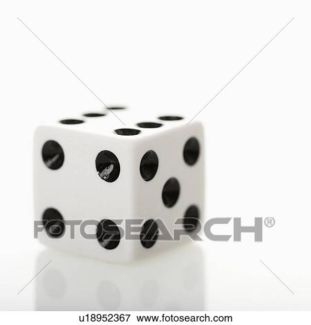 One white game die. View Large Photo Image Stock Photo - One white game die. . Fotosearch