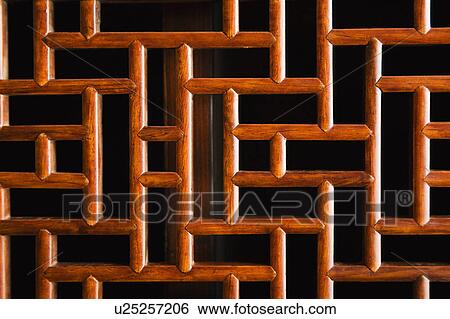 Asian interior wooden design View Large Photo Image Stock Photograph - Asian interior wooden design. Fotosearch