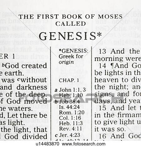 Close up of verses of Genesis in Holy Bible View Large Photo Image Stock Image - Close up of verses of Genesis in Holy Bible. Fotosearch