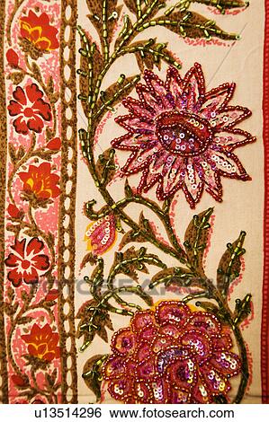 Detail of colorful floral patterned fabric. View Large Photo Image Stock Photograph - Detail of colorful floral patterned fabric.. Fotosearch