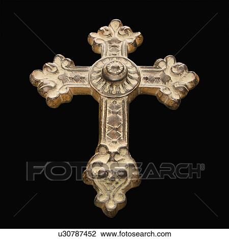 Ornamental religious cross against black background. View Large Photo Image Stock Image - Ornamental religious cross against black background.. Fotosearch