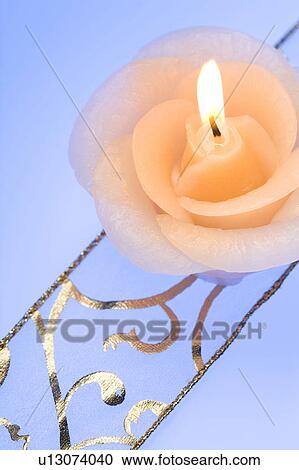 Stock Image - Rose Candle. Fotosearch