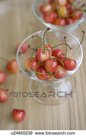 Stock Photo - Cherry and glass. Fotosearch