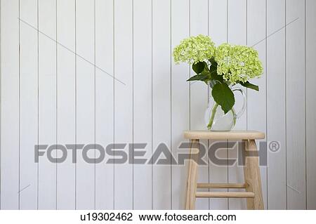 Hydrangea on stool View Large Photo Image Stock Image - Hydrangea on stool. Fotosearch