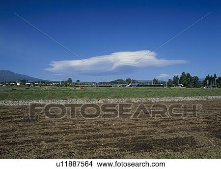 Picture - "Green Field And Sky, Yamanashi, Japan". Fotosearch