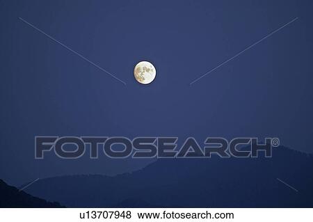 "Full Moon On Night Sky, Nagano, Japan" View Large Photo Image Stock Photo - "Full Moon On Night Sky, Nagano, Japan". Fotosearch