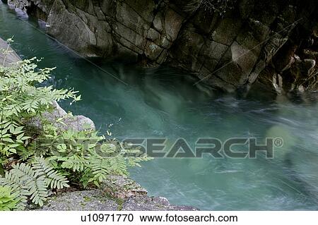 Stock Image - "High Angle View Of River, Nagano, Japan". Fotosearch