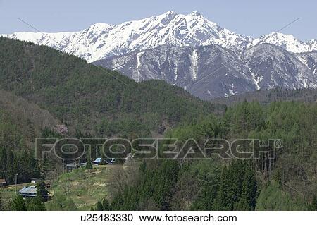 "Mountains With Snow, Nagano, Japan" View Large Photo Image Stock Image - "Mountains With Snow, Nagano, Japan". Fotosearch