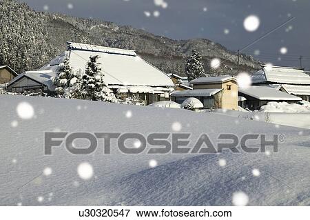 Stock Photo - "Snowscape, Nagano, Japan". Fotosearch