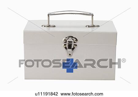 Stock Image - Close-up of first aid kit. Fotosearch