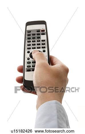 Stock Photograph - Human hand holding remote control. Fotosearch