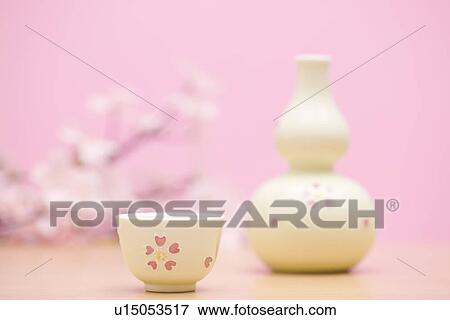 Stock Photo - Sake Bottle and Sake Cup. Fotosearch