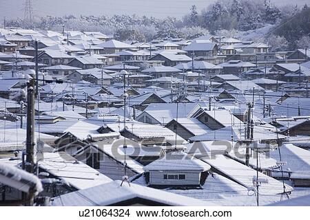 Picture - Snow on Roof. Fotosearch