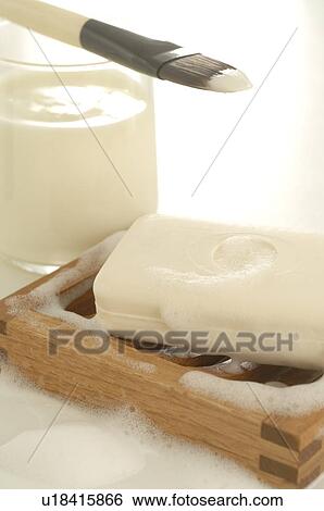 Bar of yoghurt soap with yoghurt and a brush View Large Photo Image Stock Photograph - Bar of yoghurt soap with yoghurt and a brush. Fotosearch