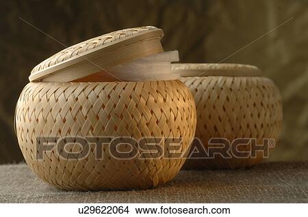 Picture - Plaited baskets with cosmetics. Fotosearch