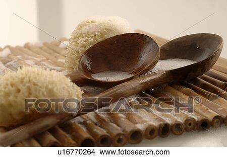 Sponges and two wooden spoons View Large Photo Image Picture - Sponges and two wooden spoons. Fotosearch