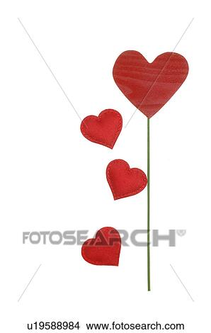 Red hearts and a heart on a stick View Large Photo Image Picture - Red hearts and a heart on a stick. Fotosearch
