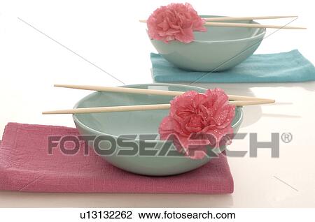 Asian bowls, chopsticks and pink blossoms View Large Photo Image Stock Image - Asian bowls, chopsticks and pink blossoms. Fotosearch