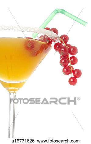 Stock Photograph - Cocktail with raspberry. Fotosearch