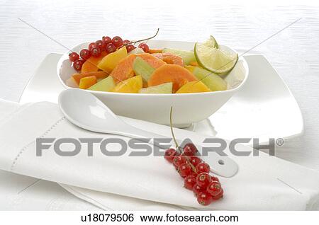Fruit salad in a white porcelain bowl View Large Photo Image Stock Photograph - Fruit salad in a white porcelain bowl. Fotosearch